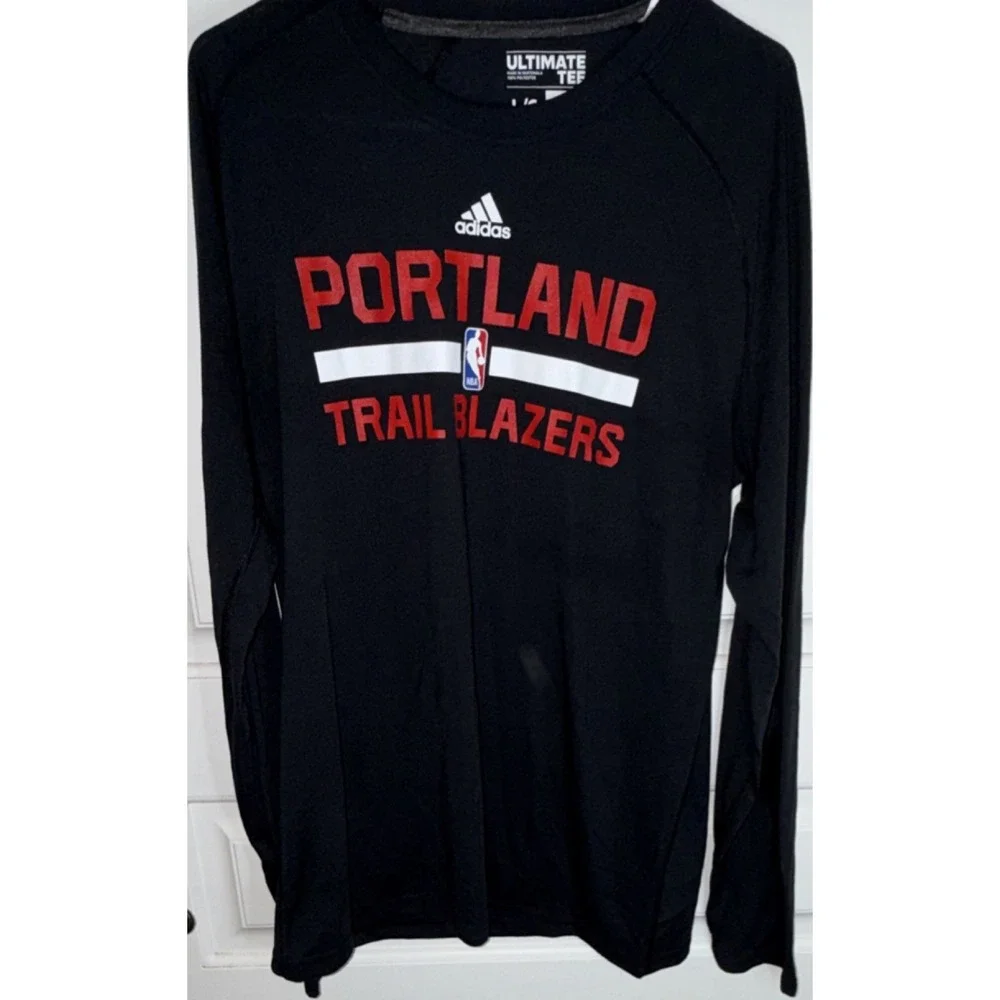 Adidas NBA Portland Trail Blazers Climalite Black Shirt Basketball Sz L‎